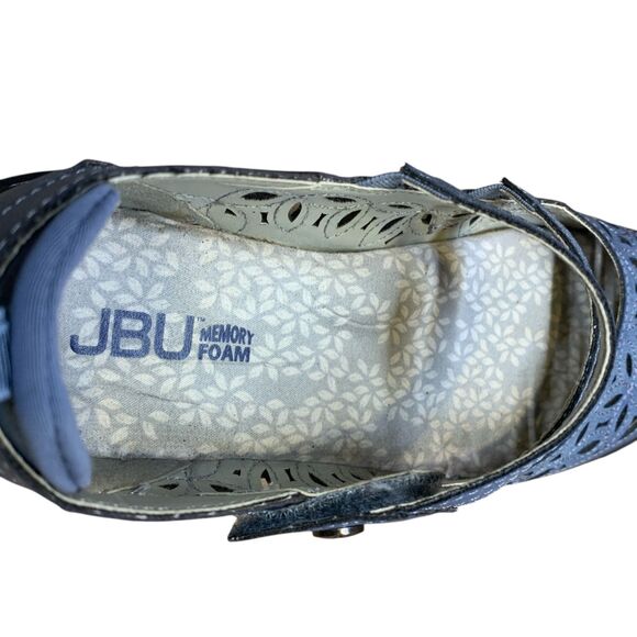 JBU Women's Shoes 8 M Blue Bellarose Encore Mary Jane Leather Strap Memory Foam - Picture 14 of 16
